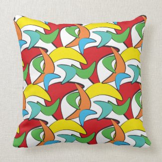 Multicolored Retro Boomerang Pattern Pillows