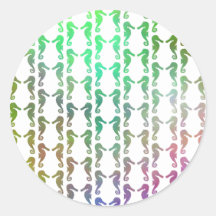 Multicolored Seahorse Pattern Stickers