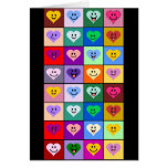 Multicolored Smiley Hearts Card
