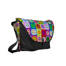 Multicolored Smiley Squares bag Courier Bags