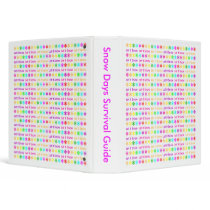 Multicolored Snowflakes 3 Ring Binders