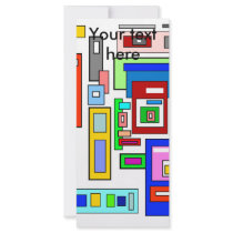 Multicolored squares and rectangles rack card template