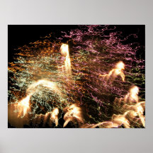 Multicolored Streaks Fireworks Poster