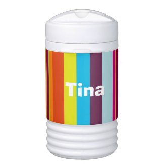 Multicolored Striped Beverage Cooler