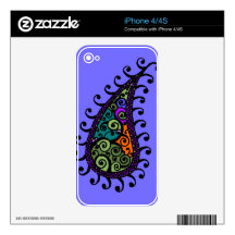 Multicolored swirl paisley decals for the iPhone 4