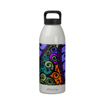 Multicolored swirl paisley drinking bottles
