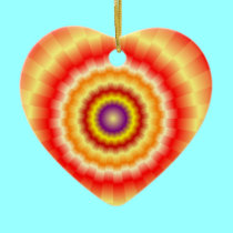 Multicolored Swirls - heart shaped ornament