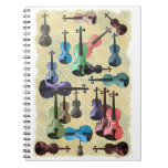 Multicolored Violin Wallpaper Spiral Notebook