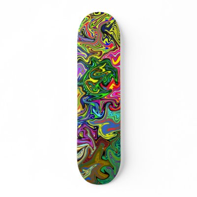 Multicolored Warp Skateboard by JKdesigns