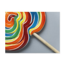 Multicoloured lollipop, close-up postcards