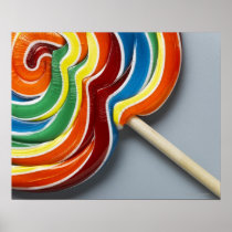 Multicoloured lollipop, close-up print