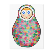 Multicoloured Russian doll postcards by melteddoodles Multicoloured Russian doll postcards