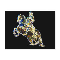 Multicoloured Statue of Horse and Rider postcards