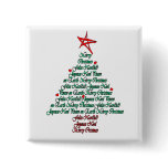 Multilanguage Chistmas Card Feliz Natal Tree Pinback Button