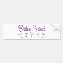 MultiMartini-BridesFriend-Purp Bumper Sticker