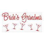 MultiMartini-BridesGrandma-Red Personalized Photo Card