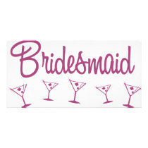MultiMartini-Bridesmaid-Pink Photo Card Template