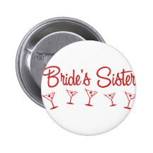 MultiMartini-BridesSister-Red Pinback Buttons