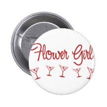MultiMartini-FlowerGirl-Red Pinback Button