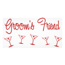 MultiMartini-GroomsFriend-Red Photo Card Template