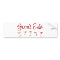 MultiMartini-GroomsSister-Red Bumper Sticker