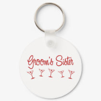 MultiMartini-GroomsSister-Red keychains by WeddingWorks MultiMartini-GroomsSister-Red keychains