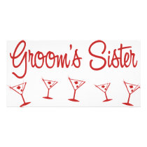 MultiMartini-GroomsSister-Red Custom Photo Card