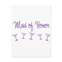 MultiMartini-MaidHonor-Purp postcards by WeddingWorks MultiMartini-MaidHonor-Purp postcards