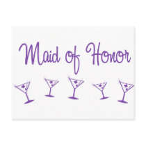 MultiMartini-MaidHonor-Purp postcards by WeddingWorks MultiMartini-MaidHonor-Purp postcards
