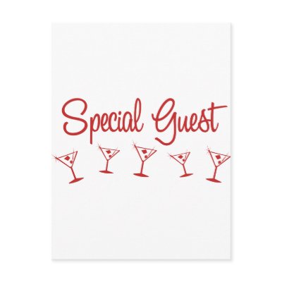 MultiMartini-SpecialGuest-Red Postcard