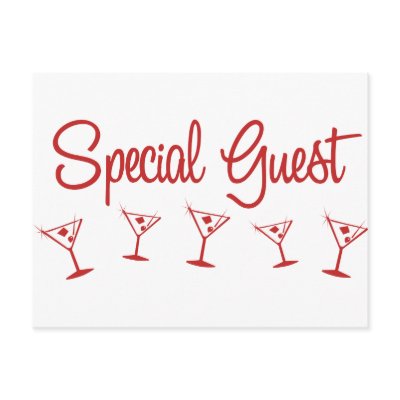 MultiMartini-SpecialGuest-Red Postcard