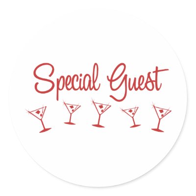 MultiMartini-SpecialGuest-Red Round Stickers