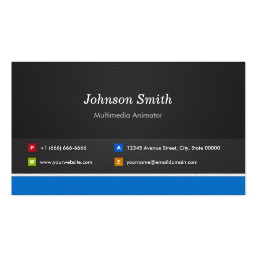 Multimedia Animator - Professional Customizable Business Card Templates (front side)