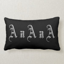 Multiple A Monogram in Black and White pillows