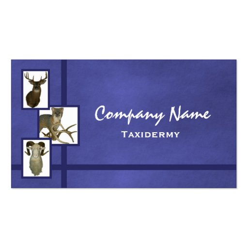 Multiple Animal Taxidermy Business Cards ~D2 Blue (back side)