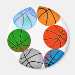 Multiple Basketballs Refrigerator Magnets