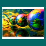 Multiple burning globes postcards