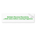 Multiple Chemical Sensitivity bumper stickers by peridotonline Multiple Chemical Sensitivity bumper stickers