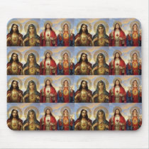 Multiple Jesus & Mary Sacred Hearts mousepads by JuJuGarden Multiple Jesus & Mary Sacred Hearts mousepads
