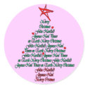 Multiple language christmas tree with star stickers