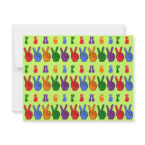 Multiple Multicolor Hand Peace Signs Announcement