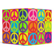 Multiple Multicolor Peace Vinyl Binders