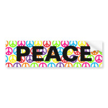 Multiple Multicolor Peace Signs Bumper Stickers