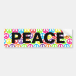 Multiple Multicolor Peace Signs Bumper Stickers