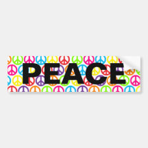 Multiple Multicolor Peace Signs Bumper Stickers