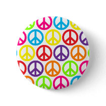 Multiple Multicolor Peace Signs Buttons