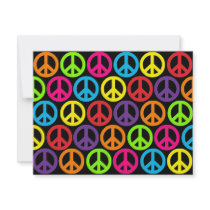 Multiple Multicolor Peace Signs Custom Announcement
