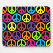 Multiple Multicolor Peace Signs Mousepads