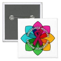 Multiple Myeloma Awareness Matters Petals Pinback Buttons