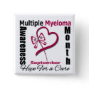 Multiple Myeloma Awareness Month Butterfly Heart button